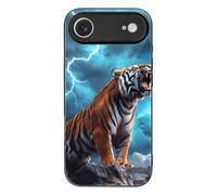 Roaring Tiger And Thunder Cell Phone Case Compatible with iPhone 17/17 Air/17 Pro/17 Pro Max Glass Back Protective Shell