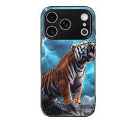 Roaring Tiger And Thunder Cell Phone Case Compatible with iPhone 17/17 Air/17 Pro/17 Pro Max Glass Back Protective Shell