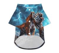 Roaring Tiger And Thunder Dog Shirts Summer Pet Clothes Comfort T-Shirts Short Sleeveless Top for Cats Dogs XL