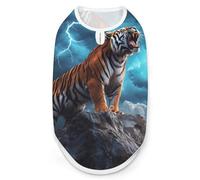 Roaring Tiger And Thunder Dog Shirts Summer Pet Clothes Comfort T-Shirts Vest Sleeveless Tank Top for Cats Dogs L