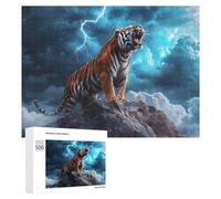 Roaring Tiger And Thunder Wooden Jigsaw Puzzles for Adults Intelligent Games Home Decor Artwork for Home Office 500 PCS