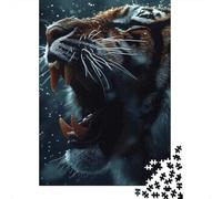 Roaring Tiger Close-Up 1000-Piece Jigsaw Puzzle for Adults, 52x38cm/1000pcs, Relaxing Indoor Activity, Focused Puzzle Time And Time at Home
