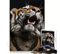 Roaring Tiger Close-Up 1000 Piece Jigsaw Puzzle for Teenagers Strengthen Recall Peaceful Fun Quality Edge (38x52cm)