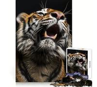 Roaring Tiger Close-Up 1000 Pieces Jigsaw Puzzles for Teenagers Strong Logic Toy Family Time Clear Edge Warm Surprise (38x26cm)