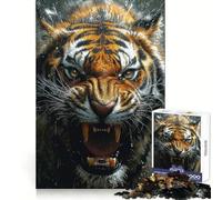 Roaring Tiger Close Up Jigsaw Puzzles 1000 Piece for Adults Smart Reason Toy Casual Fun Smooth Edge Wall Art Decor (38x52cm)