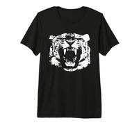 Roaring Tiger Face Design Fierce Big Cat Graphic Premium T-Shirt