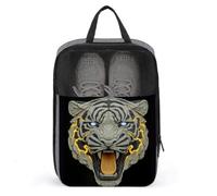 Roaring Tiger Futuristic Tech Aesthetics Shoe Bag for Travel Daily Use Anti-dust Storage Carrier Golf Shoe Pouch