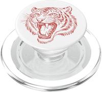 Roaring Tiger Graphic Vintage Feline Fashion Art PopSockets PopGrip for MagSafe