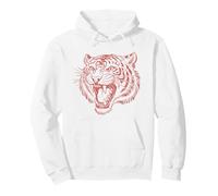 Roaring Tiger Graphic Vintage Feline Fashion Art Pullover Hoodie