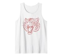 Roaring Tiger Graphic Vintage Feline Fashion Art Tank Top