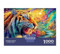 Roaring Tiger in A Magical Landscape 1000-Piece Jigsaw Puzzle The Forest King Educational & Challenging, Recycled 70x50cm/1000pcs