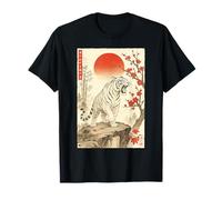 Roaring Tiger Japanese Sumi-e Cherry Blossom Landscape Edo T-Shirt