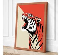 Roaring Tiger Modern Canvas Wall Art Print 30x20 Inch (76 x 51 cm)