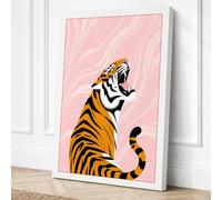 Roaring Tiger Modern Canvas Wall Art Print 30x20 Inch (76 x 51 cm)