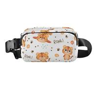Roaring Tiger Orange Women Fanny Packs Hip Pouch Belt Bag Waterproof Colorful Crossbody Waist Bag, Roaring Tiger Orange, 8 x 5.3 x 2.3 inch, Funny Cute, Roaring Tiger Orange, 8 x 5.3 x 2.3 inch, Funny