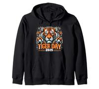 Roaring Tiger Silhouette - Tiger Day 2025 Zip Hoodie