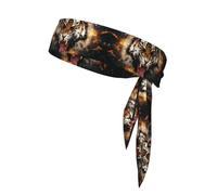 Roaring Tiger Unisex Sports Head Tie - Double-Sided, Moisture-Wicking Workout Headband, Adjustable Knotted Band for Running, Yoga & Gym
