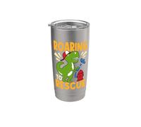 Roaring to Rescue T-Rex Dinosaur Firefighting Firefighter Stainless Steel Insulated Tumbler