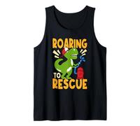 Roaring to Rescue T-Rex Dinosaur Firefighting Firefighter Tank Top