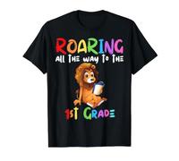 Roaring to The 1st Grade Lion Roar Kids Back to School Lions Value Graphic T-Shirt, Men, Black, XL