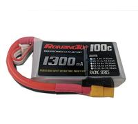 Roaring Top 3S RC Batteries 11.1V 1300mAh 100C Lipo Battery RC Lipo Battery Pack with Deans Connection for RC Car RC Boat RC Truck Heli Aeroplane
