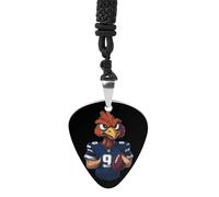 Roaring Turkey Playing Basketball Guitar Pick Pendant Necklace for Acoustic Electric Bass Players Guitar Accessories Guitarist Gifts
