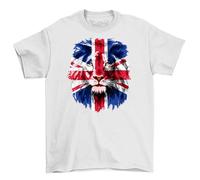 Roaring with Pride: Union Jack UK Flag Lion Head T-Shirt - Rule Britannia in Style with a Majestic Twist White