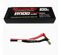 RoaringTop 2S Lipo Battery 7.4V 8000mAh 100C RC Battery With 5.0mm Bullet Leadout Wire For 1/7 1/8 1/10 RC Car Racing 4WD ARRMA INFRACTION FELONY LIMITLESS Xpand Rally LC PTG-2 EX07