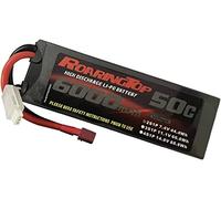 RoaringTop 7.4V 50C 6000mAh 2S RC Lipo Battery with T Connector for RC Car Truck Truggy Boat