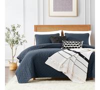ROARINGWILD Oversized King Quilt Sets with Pillow Shams, Navy Blue California Cal King Size Lightweight Soft Coverlet Bedspread, Thin Bedding Set Bed Cover, 3 Pieces, 118x106 inches