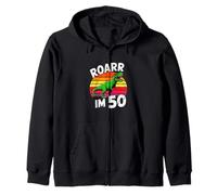 ROARR IM 50 Funny Dinosaur T Rex Birthday Zip Hoodie