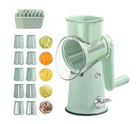 Roarrave 5 in 1 Food Chopper, Ultimate Kitchen Ally 5 in 1 Food Chopper, Hand Crank Rotary Cheese Grater Vegetable Slicer, Easy to Clean Kitchen Gadgets with Storage Box (Green)