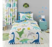Roarsome Fun Fully Reversible Dinosaur Kids Duvet Set with Pillowcase - Colourful Polycotton Bedding