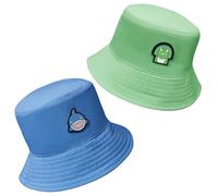 Roarsome Kids Bucket Hat | 2-in1 Reversible Kids Sun Hat Made from Recycled Materials | Sun Protection, Lightweight and Totally Waterproof | Fun Design for Active Boys Girls - Reef/Spike (5-8)