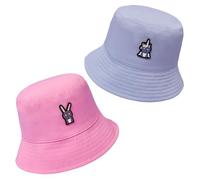 Roarsome Kids Bucket Hat | 2-in1 Reversible Kids Sun Hat Made from Recycled Materials | Sun Protection, Lightweight and Totally Waterproof | Fun Design for Active Boys Girls - Hop/Sparkle (5-8)