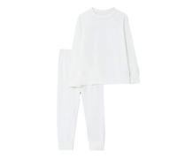 Roarsome Kids Thermal Base Layer Set - Bamboo Thermals for Children, Super Soft Temperature Regulating Base Layer for Ski Trips, Forest School, Pyjamas & Loungewear - White, 8-10