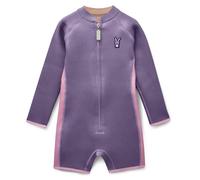 Roarsome Kids Wetsuit with Fleece Lining Made from Limestone-Based 3mm Neoprene | 2025 Softer Feel | Front Zip | Long Sleeves & Short Legs - Hop the Bunny - 1-2 Years