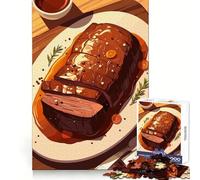 Roast Beef with Gravy Illustration Adults Puzzles 1000 Piece Jigsaws Memory Skill Mindful Leisure Clean Edges Creative Gift size 50x75cm