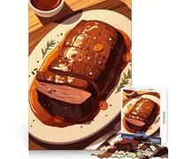 Roast Beef with Gravy Illustration Teenagers Puzzles 1000 Piece Jigsaws Logical Think Easy Enjoyment Seamless Lock Seasonal Gift size 38x52cm