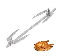 Roast Chicken Fork, 11 inch Stainless Steel Air Fryer Fork Stainless Rotisserie Spit Rod Rotating Chicken Roasting Fork Cooking Fish Meat Grilled Fork Fryer Accessories Grill Tool