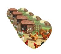Roast Chicken Hen Farm Car Air Freshener Cards Set of 4 Pieces Long Lasting Hanging Scented Cards for Bedroom Wardrobe Car Aromatherapy Tablets for Men Women Rearview Mirror Pendant