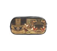 Roast Chicken Hen Farm Clear PVC Pencil Case,Transparent Makeup Bag for School,Office,Travel Gym Accessories Organizer (Full Print Front Panel)