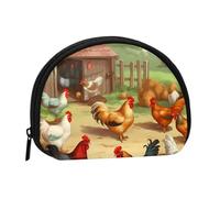 Roast Chicken Hen Farm Coin Purse Personalized Coin Bag for Women Men Change Purse Small Wallets with Zipper Mini Shell Coin Pouch Outdoor Shopping Change Storage Bag Handbags Gifts
