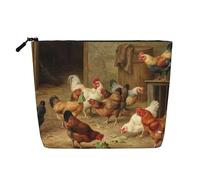 Roast Chicken Hen Farm Cosmetic Bag - Single Layer Large Capacity Travel Organizer, Daily Organizer with Zipper