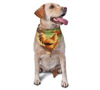 Roast Chicken Hen Farm Dog Bandanas Triangle Puppy Scarfs for Boy and Girl, Washable Daily Bibs Handkerchief Customize Dog & Cat Neckwear, Birthday Cute Soft Pet Scarf Kerchief