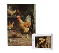 Roast Chicken Hen Farm Printed 1000 Piece Jigsaw Puzzle for Adults, Cut Brain Teaser Game for Family Home Decor Gift(29.5x19.7 Inch)