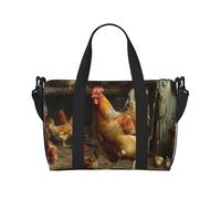Roast Chicken Hen Farm Printed Carryall Tote, Travel Underseat Hand Luggage Bag, Organizer Carry on Hand Bag for Gym Weekend Women and Men