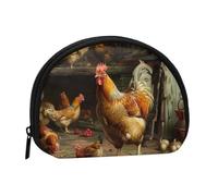 Roast Chicken Hen Farm Printed Coin Purse Pouch-Shell Pouch Wallet,Mini Storage Bag,Cosmetic Bagholder for Woman Girls