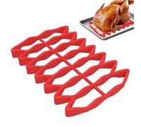 Roast Rack Oven - 23.3x15.6x2cm Silicone Roasting Rack Insert, Heat Resistant Baking Tray Liner, Oil Draining Cooking Grid, Flexible Food Elevation Mat | Silicone Roast Shelf for Meat Chicken Turkey