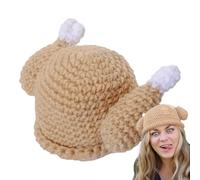 Roasted Turkey Thanksgiving Hat - Turkey Trot Cosplay Hat for Kids - Hand Knitted Chicken Thigh Hat Breathable Headwear for Birthday Thanksgiving Celebration